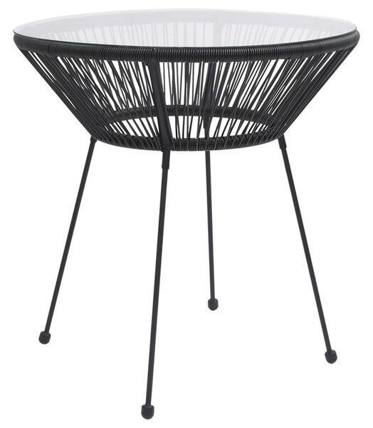 5 részes fekete PVC rattan kültéri étkezőgarnitúra