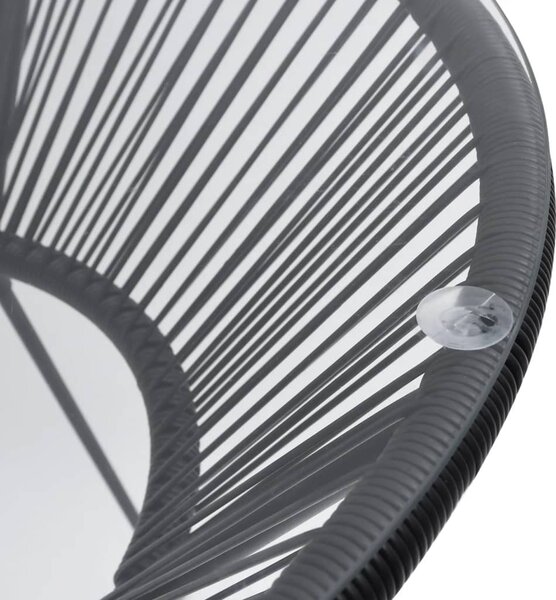 5 részes fekete PVC rattan kültéri étkezőgarnitúra