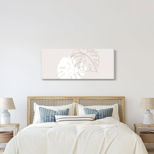 Kép - Line art monstera N⁰2 (120x50 cm)