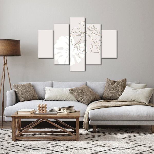 Kép - Line art monstera N⁰2 (150x105 cm)