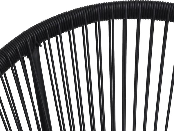 5 részes fekete PVC rattan kültéri étkezőgarnitúra