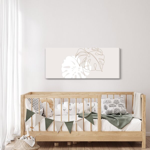 Kép - Line art monstera N⁰2 (120x50 cm)