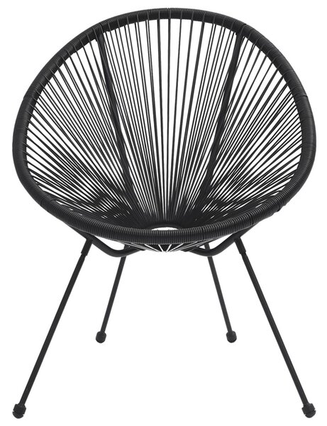 5 részes fekete PVC rattan kültéri étkezőgarnitúra