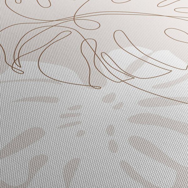 Kép - Line art monstera N⁰2 (70x50 cm)