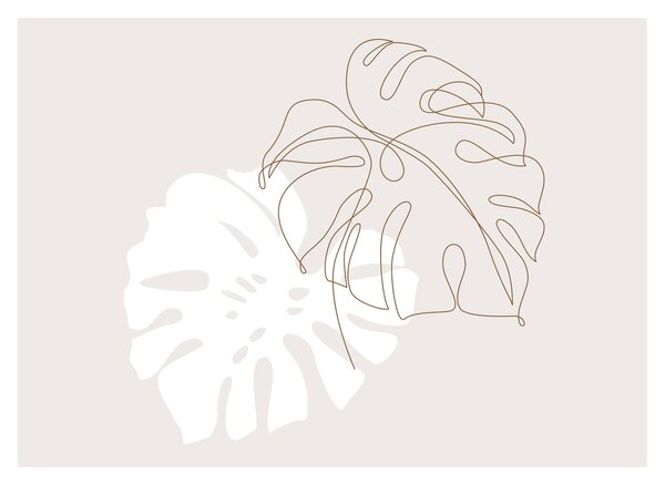 Kép - Line art monstera N⁰2 (70x50 cm)