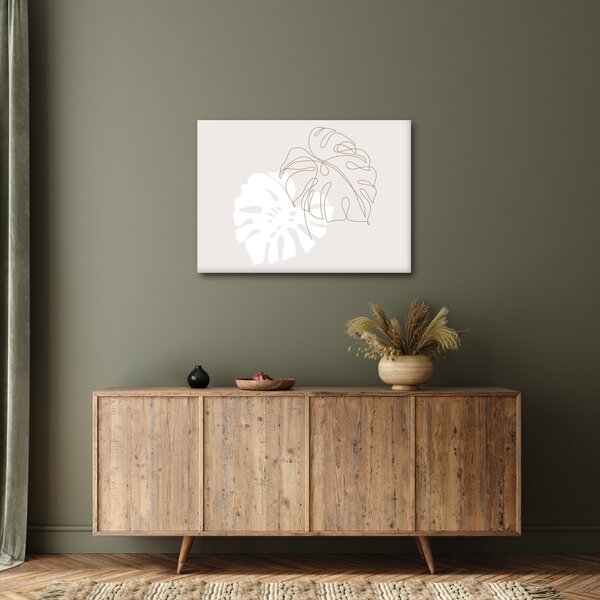 Kép - Line art monstera N⁰2 (70x50 cm)