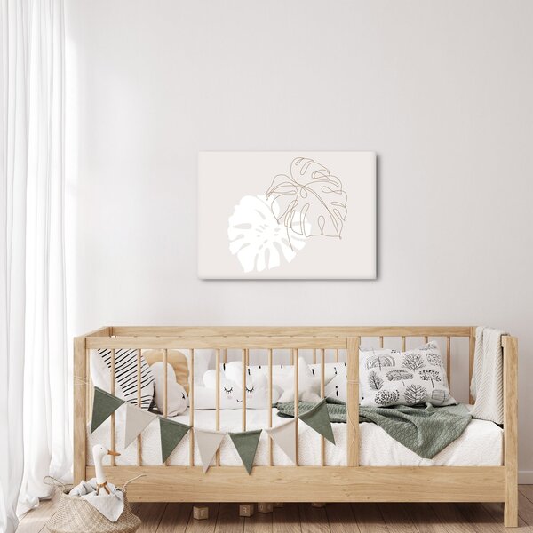 Kép - Line art monstera N⁰2 (70x50 cm)
