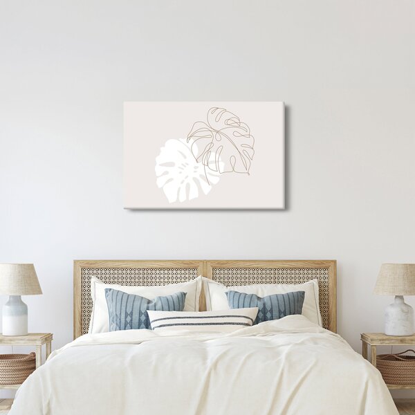 Kép - Line art monstera N⁰2 (90x60 cm)