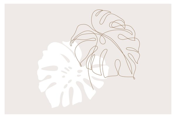 Kép - Line art monstera N⁰2 (90x60 cm)