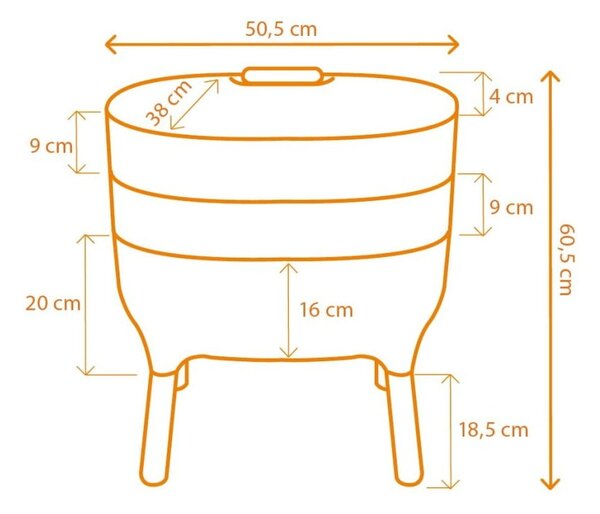 Szürke komposztáló 21,7 l Urbalive – Plastia