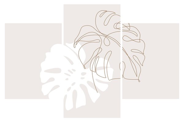 Kép - Line art monstera N⁰2 (90x60 cm)