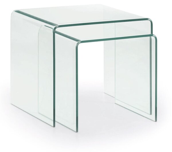 Üveg dohányzóasztal szett 2 db-os 50x50 cm Burano – Kave Home