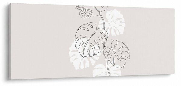 Kép - Vonalkép monstera N⁰3 (120x50 cm)