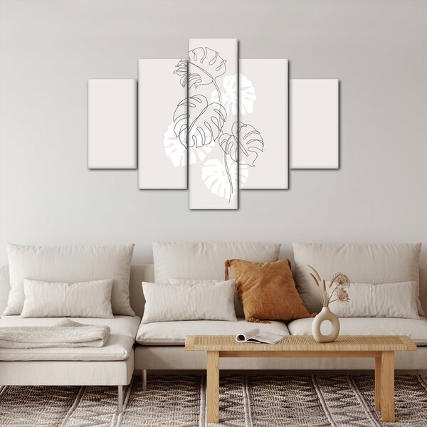 Kép - Vonalkép monstera N⁰3 (150x105 cm)