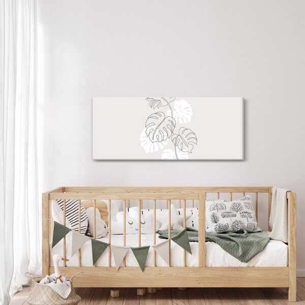 Kép - Vonalkép monstera N⁰3 (120x50 cm)