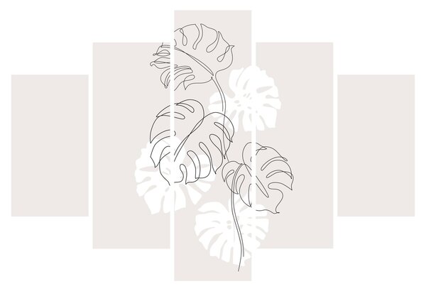 Kép - Vonalkép monstera N⁰3 (150x105 cm)
