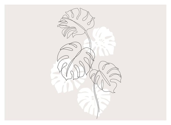 Kép - Vonalkép monstera N⁰3 (70x50 cm)