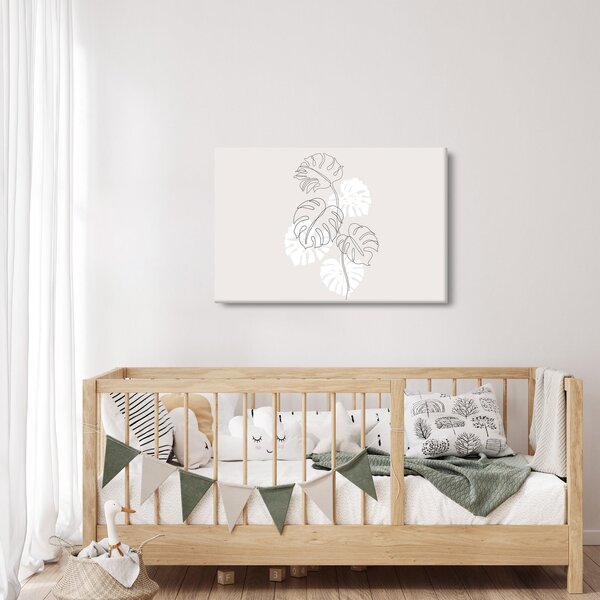 Kép - Vonalkép monstera N⁰3 (90x60 cm)