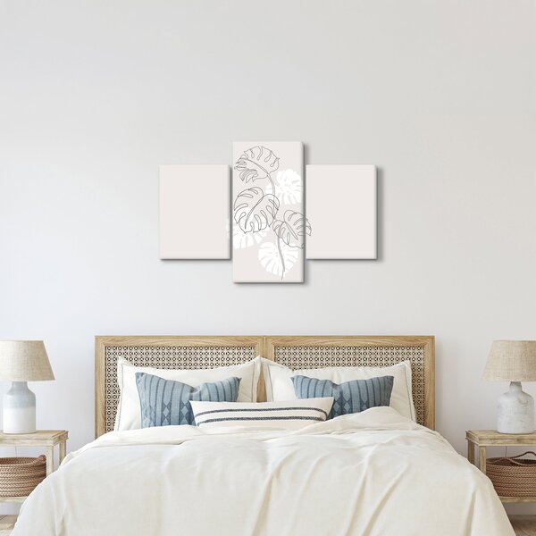 Kép - Vonalkép monstera N⁰3 (90x60 cm)