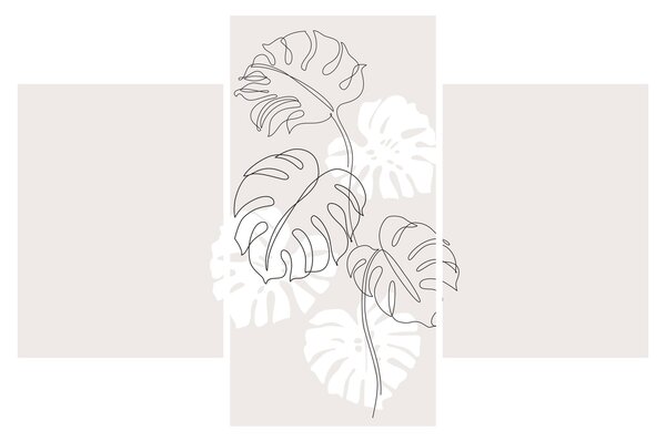 Kép - Vonalkép monstera N⁰3 (90x60 cm)