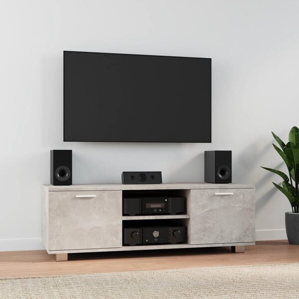 Betonszürke szerelt fa TV-szekrény 120 x 34,5 x 35 cm