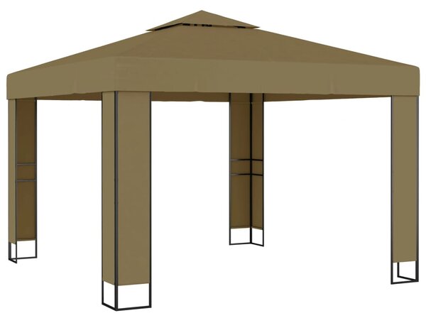 Tópszínű dupla tetős pavilon 3 x 3 x 2,7 m 180 g/m²
