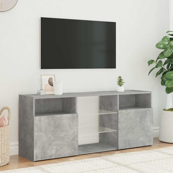 Szürke TV-szekrény LED-világítással 120 x 30 x 50 cm