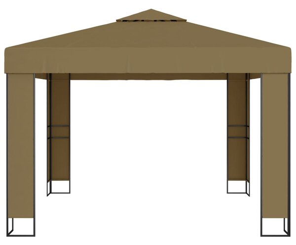 Tópszínű dupla tetős pavilon 3 x 3 x 2,7 m 180 g/m²