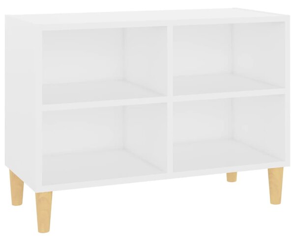 Fehér TV-szekrény tömör falábakkal 69,5 x 30 x 50 cm