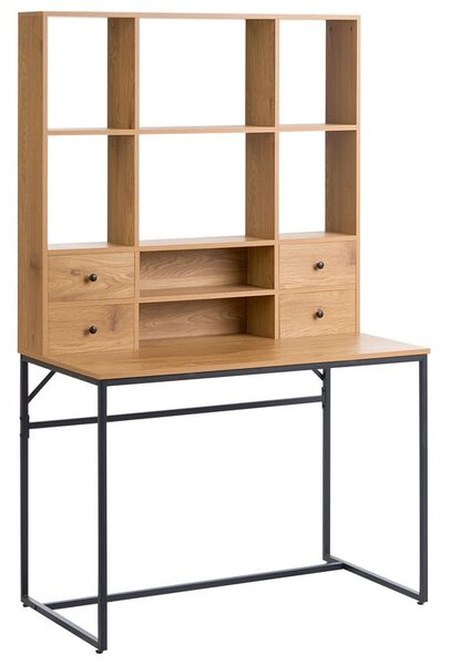 Íróasztal TAVRA Világosbarna 105 cm 60 cm polcokkal fiókokkal