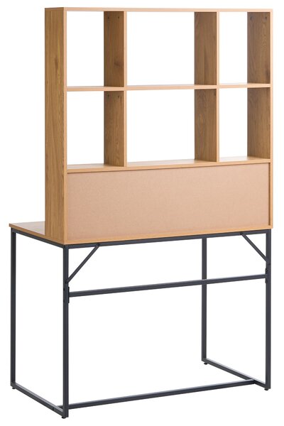 Íróasztal TAVRA Világosbarna 105 cm 60 cm polcokkal fiókokkal