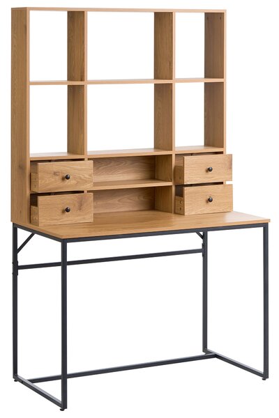 Íróasztal TAVRA Világosbarna 105 cm 60 cm polcokkal fiókokkal