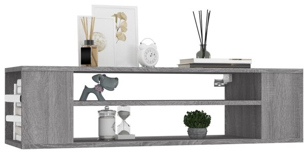 Szürke sonoma színű szerelt fa függő TV-szekrény 100x30x26,5 cm