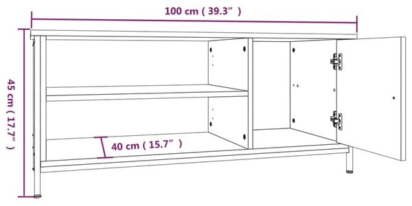 Sonoma tölgyszínű szerelt fa TV-szekrény 100x40x45 cm