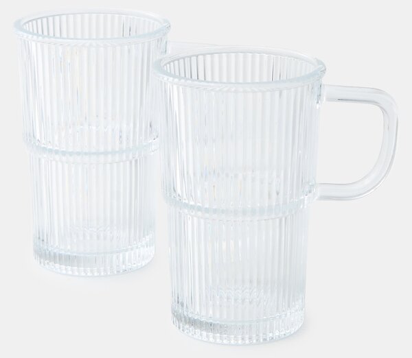 Sinsay - Bordázott bögrék – 2 darabos készlet - clear