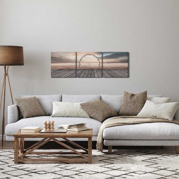 Kép - Móló naplementében (órával) (90x30 cm)