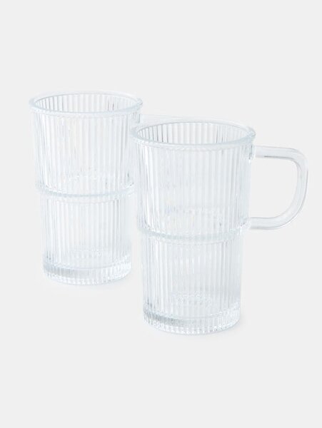 Sinsay - Bordázott bögrék – 2 darabos készlet - clear
