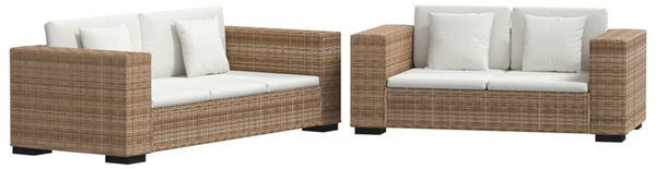 Kétszemélyes és háromszemélyes kanapé szett valódi rattan