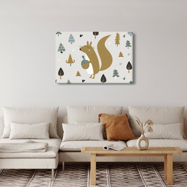 Kép - Mókus dióval (90x60 cm)