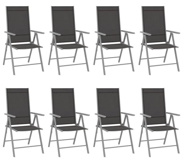 VidaXL 8 db fekete összecsukható textilén kerti szék