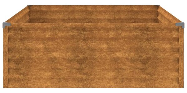 Corten acél kerti magaságyás 100x100x36 cm