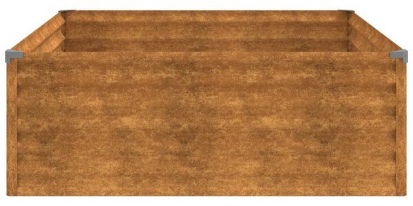 Corten acél kerti magaságyás 100x100x36 cm