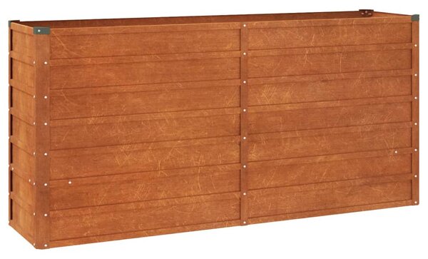 Rozsda színű corten acél kerti magaságyás 160 x 40 x 77 cm