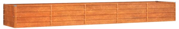Rozsda színű corten acél kerti magaságyás 400 x 80 x 45 cm