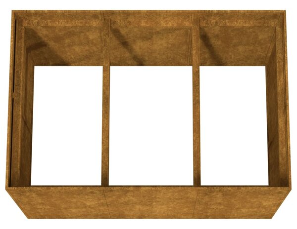 Corten acél kerti magaságyás 120x80x80 cm