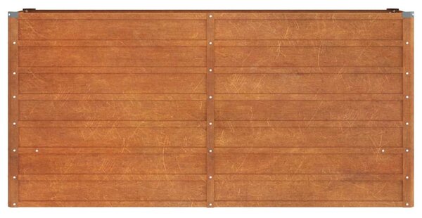 Rozsda színű corten acél kerti magaságyás 160 x 40 x 77 cm