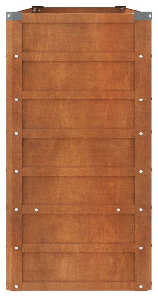Rozsda színű corten acél kerti magaságyás 160 x 40 x 77 cm