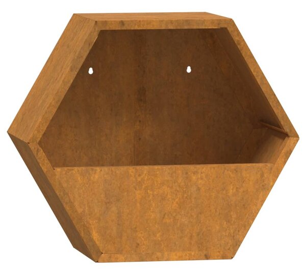 2 db rozsda színű corten acél fali növénytartó 30 x 10 x 25 cm