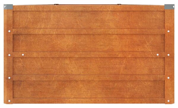 Rozsda színű corten acél kerti magaságyás 400 x 80 x 45 cm