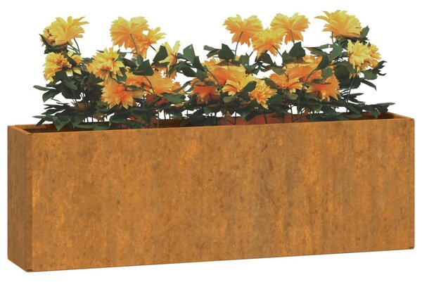 2 db rozsda színű corten acél fali növénytartó 53 x 10 x 17 cm